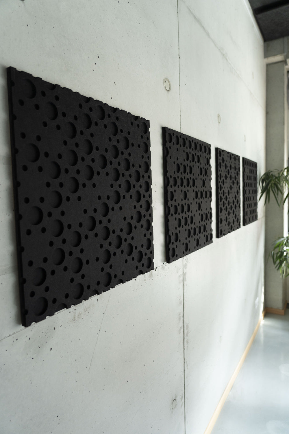 Self-adhesive design acoustic panel CIRCLES 18mm/ black