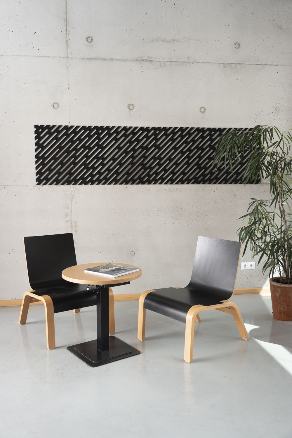 Self-adhesive design acoustic panel STRIPES 9mm/ black
