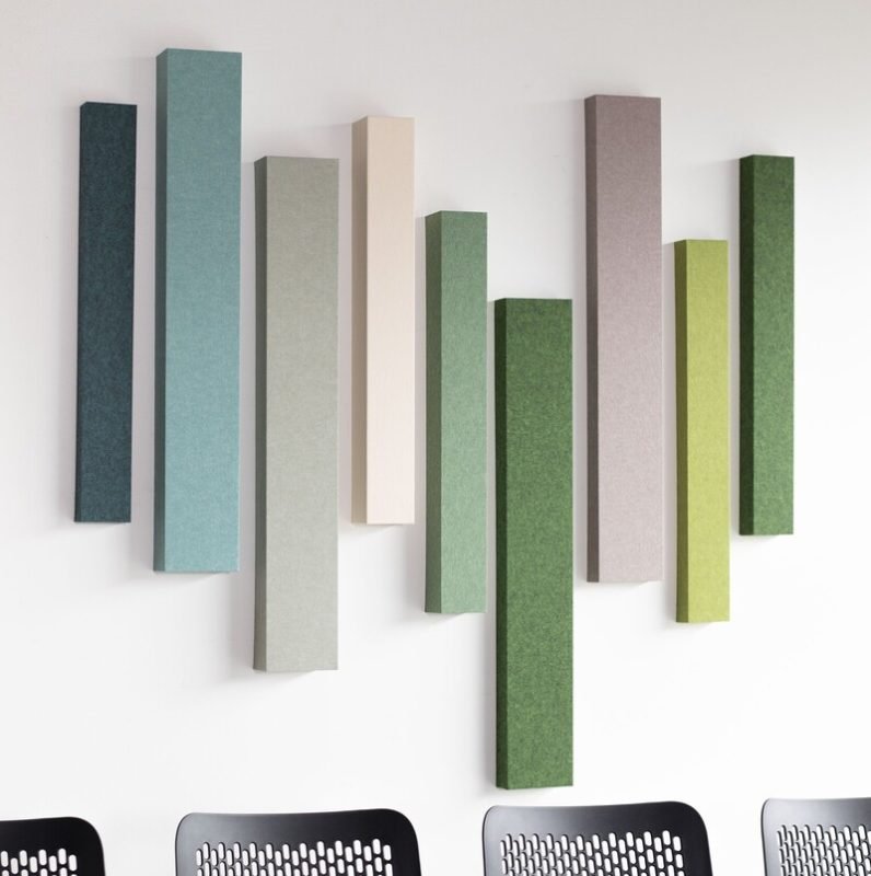 Professional acoustic wall panels Tubes installed in a modern recording studio for professional sound control
